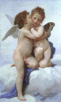 ヌード Painting - ラムール・エ・プシュケの子供たち天使ウィリアム・アドルフ・ブーグローのヌード